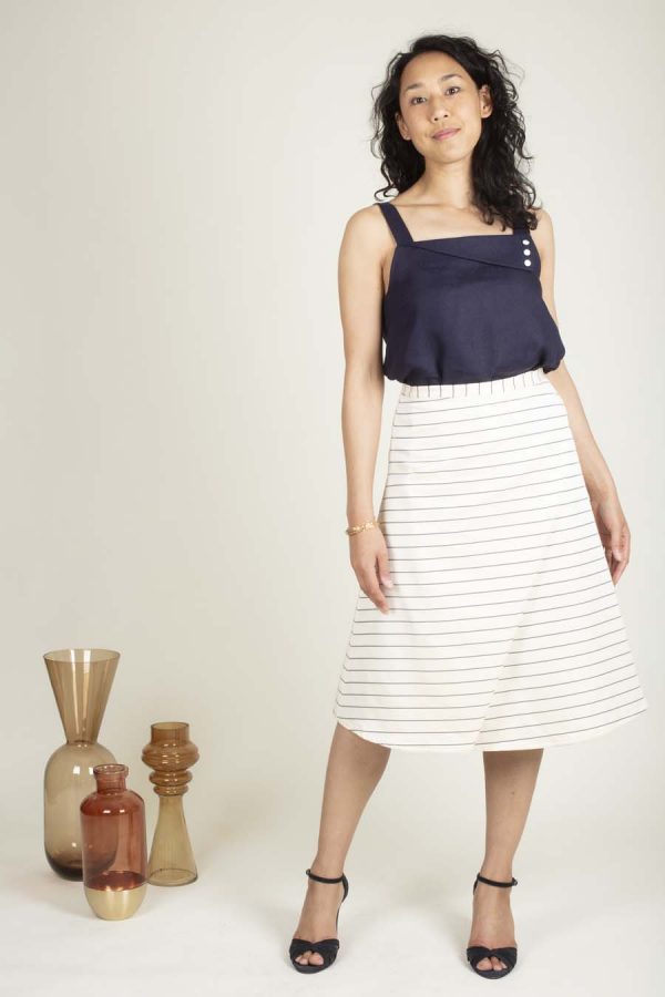 Brené top and KIA skirt - elegant sewing patterns for summer - Ose Patterns